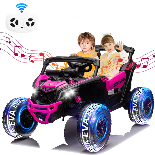 24V Ride on Toys Car, BLISSRIDE 4WD/2WD Switchable Kids UTV for Kids Boys Girls, Pink