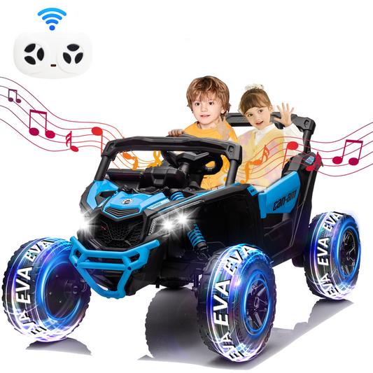 24V Ride on Toys Car, BLISSRIDE 4WD/2WD Switchable Kids UTV for Kids Boys Girls, Blue