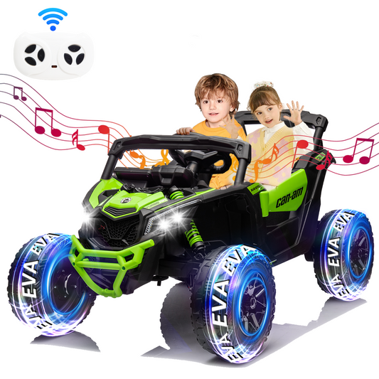 24V Ride on Toys Car, BLISSRIDE 4WD/2WD Switchable Kids UTV for Kids Boys Girls, Green